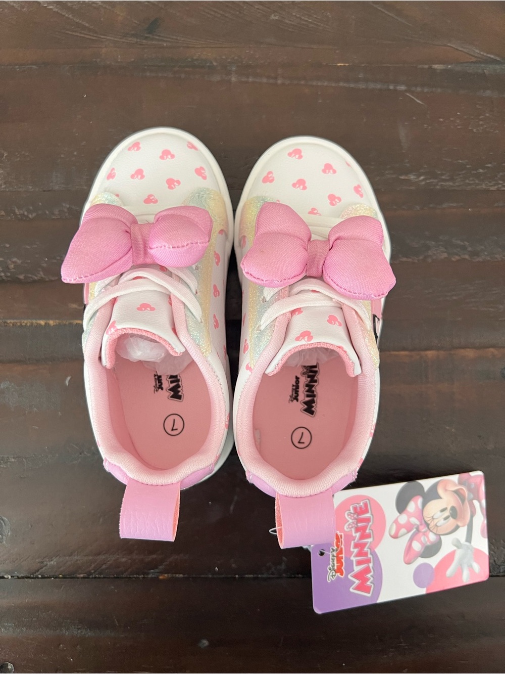 Disney Pink and White Minnie Bow Sneakers
